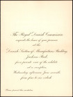 Invitation of the Royal Danish Commission of the World's Columbian Exposition to a Private Viewing of the Exhibits in their Section of the Manufacture...