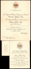 Pair of Invitations of the Imperial Ottoman Commissioner General, Ibrahim Hakky Bey, and Imperial Ottoman Commissioner, Ahmed Fahri Bey of the World's...