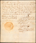 May 6, 1791. Manuscript attestation related to the 1790 George Washington Manly Medal. Fine.

8 3/4 inches x 7 1/4 inches. Ink on laid paper, surplus ...