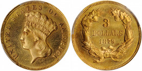 1879 Three-Dollar Gold Piece. Unc Details--Altered Surfaces (PCGS).

A rare date in the three-dollar gold series with a mintage of just 3,000 pieces. ...