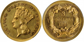 1883 Three-Dollar Gold Piece. Unc Details--Altered Surfaces (PCGS).

Appreciably reflective in the fields from a prooflike finish, vivid golden-aprico...