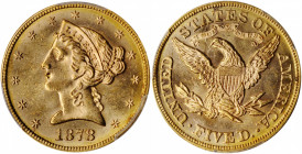 1878 Liberty Head Half Eagle. MS-64 (PCGS).

Brightly lustrous surfaces combine satin and semi-reflective qualities. Further adorned with vivid golden...