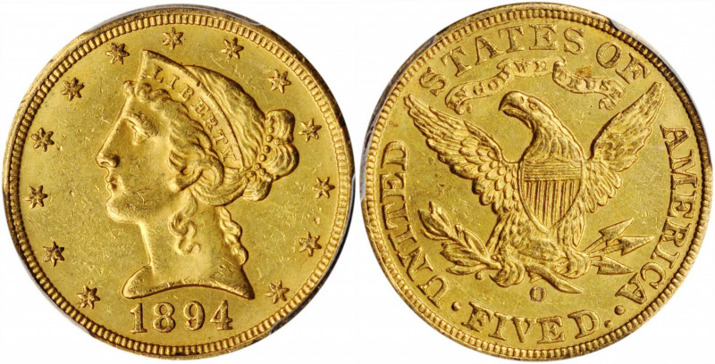 1894-O Liberty Head Half Eagle. MS-62 (PCGS). CAC.

A lovely piece with a choice...