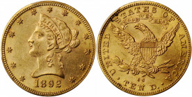 1892-CC Liberty Head Eagle. Winter 2-A. MS-61 (PCGS). CAC.

This one has unusually bright luster over the surfaces and a couple of traces of dark blue...