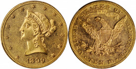 1899-S Liberty Head Eagle. MS-62 PL (PCGS).

Handsome honey-rose surfaces exhibit an uncommon degree of prooflike reflectivity in the fields for an ex...