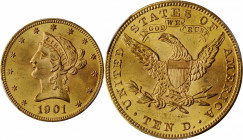 1901 Liberty Head Eagle. MS-65 (PCGS).

Richly original honey-orange surfaces are sharply struck with bountiful mint luster. Despite our multiple offe...