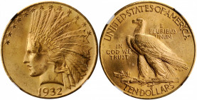 1932 Indian Eagle. MS-66 (NGC).

One of the finest graded examples of this date. Bathed in cartwheel mint luster, the strike is sharp, and the devices...
