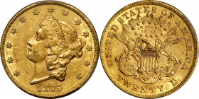 1875-CC Liberty Head Double Eagle. AU-53 (PCGS).

Lustrous, frosty surfaces are further adorned with handsome patina in warm honey-orange. Well struck...
