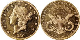 1880 Liberty Head Double Eagle. MS-60 PL (PCGS).

An exciting offering for the advanced double eagle enthusiast, this is the first and, as of this wri...