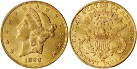 1892-CC Liberty Head Double Eagle. AU-58 (PCGS). CAC.

Wonderful eye appeal and originality characterize this impressive near-Mint Carson City double ...