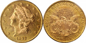1893 Liberty Head Double Eagle. MS-62 PL (PCGS).

Uncommonly reflective in the fields, this inviting Mint State 1893 double eagle also offers sharp st...