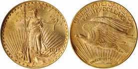 1915-S Saint-Gaudens Double Eagle. MS-65 (PCGS). OGH.

A satiny and lustrous Gem adorned with vivid reddish-gold patina. While the 1915-S double eagle...