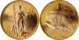 1923-D Saint-Gaudens Double Eagle. MS-66 (PCGS).

An attractive and exceptional Gem with vivid golden-rose coloration to both sides. The finish is sat...