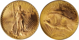 1923-D Saint-Gaudens Double Eagle. MS-66 (PCGS).

Billowy mint luster and vivid rose-orange color greet the viewer from both sides of this delightful ...