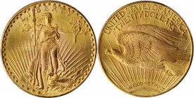 1927 Saint-Gaudens Double Eagle. MS-66 (PCGS).

Delightful satin surfaces are silky smooth in texture with handsome straw-gold and pale rose color. Am...