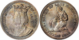 1893 Isabella Quarter. MS-67 (NGC).

Wonderfully original surfaces exhibit intermingled highlights of powder blue and pale apricot to dominant golden-...