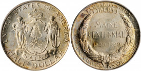 1920 Maine Centennial. MS-67 (PCGS).

A satiny and silky smooth Superb Gem with iridescent gold, powder blue and pale pink overtones that are most pro...