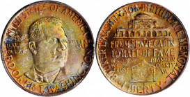 1946-S Booker T. Washington Memorial. MS-67 (PCGS). CAC.

Glints of cobalt blue peripheral iridescence mingle with dominant toning that blends reddish...