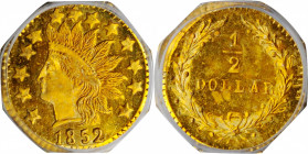 1852 Octagonal 50 Cents. BG-962. Rarity-7-. Liberty Head. MS-66 (PCGS).

Sole finest certified for this rare variety at PCGS, this lovely premium Gem ...