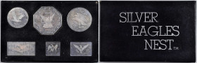 1969 "Silver Eagles Nest" Set of Silver Bullion Ingots. Hercaimy Enterprises. Walla Walla, Washington. Proof.

19.25 ounces total, .999 fine. A second...