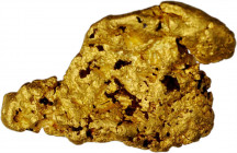 Native Gold Specimen. Approximately 38.8 mm x 25.0 mm x 9.9 mm. 47.8 grams.

Satiny light yellow-gold with traces of matrix material in some of the re...
