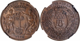 1752 Compagnie des Indes Occidentales Medal. Nantes. Betts-Unlisted, Lecompte-112c, Dies 2-A. Bronze. AU-53 BN (NGC).

28.3 mm. 102.8 grains.

Ex Mais...