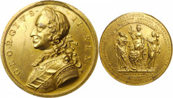 1758 British Victories Medal. Betts-416, Eimer-662. Gilt Brass. About Uncirculated.

43 mm.

Estimate: $500.00