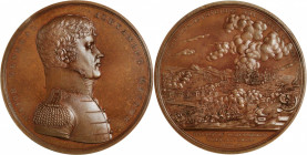 "1814" (post-1824) Major General Alexander Macomb / Battle of Plattsburgh Medal. By Moritz Furst. Julian MI-16. Bronze. MS-66 BN (NGC).

65 mm.

Estim...