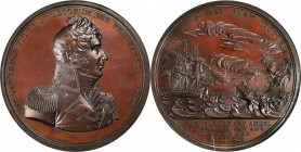 "1813" Captain James Lawrence / U.S.S. Hornet vs. H.M.S. Peacock Naval Medal. 19th Century U.S. Mint Restrike. By Moritz Furst. Julian NA-14. Bronze. ...