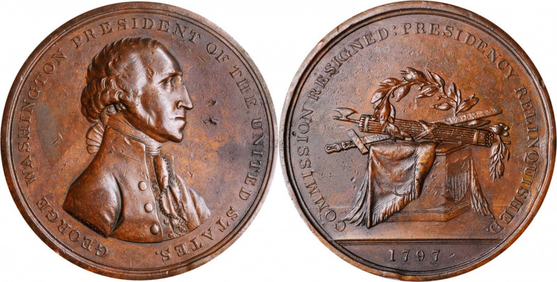 "1797" (ca. 1816) Halliday Medal. Musante GW-57, Baker-70C. Bronze. Plain Edge. ...