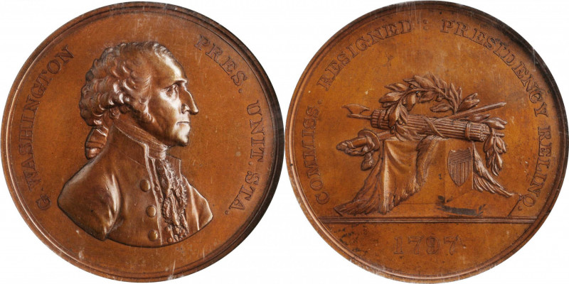 "1797" (ca. 1879) Sansom Medal. Large Format. Musante GW-60A, Baker-73A. Bronze....
