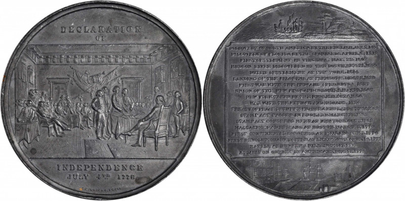 "1776" Declaration of Independence Medal, Historical Tablet Reverse. Cast Copy. ...