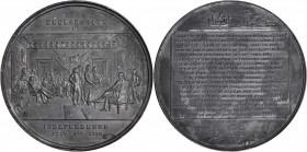 "1776" Declaration of Independence Medal, Historical Tablet Reverse. Cast Copy. Musante GW-183, Baker-53, for type. Lead (or similar metal). Nearly As...