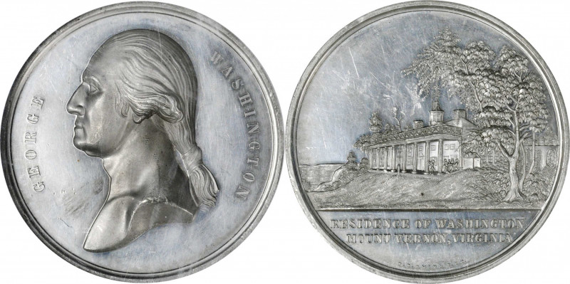 Undated (ca. 1876) Mount Vernon Medal. By Smith and Hartmann. Musante GW-209, Ba...
