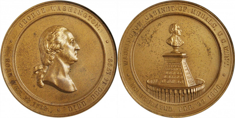 "1860" U.S. Mint Cabinet Medal. Restrike. Musante GW-241, Baker-326B, Julian MT-...