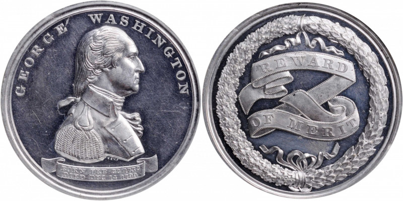 "1789" (ca. 1876) Centennial Series - Reward of Merit Medal. Musante GW-911, Bak...