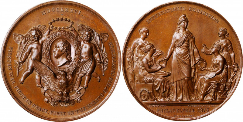 1876 Danish Medal. MDCCLXXVI Obverse. Musante GW-932, Baker-426A. Bronze. Mint S...