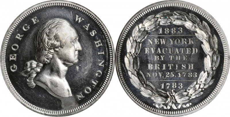1883 Evacuation of New York Medal. Musante GW-1013, Baker-460B. White Metal. MS-...