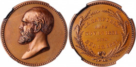 1881 James A. Garfield Memorial Medal. By Charles E. Barber. Julian PR-43. Bronze. MS-64 BN (NGC).

25 mm.

Estimate: $200.00