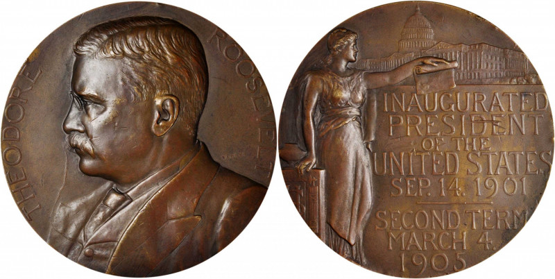1905 Theodore Roosevelt Presidential Medal. By Charles E. Barber and George T. M...