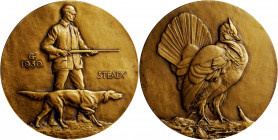 1930 Hunter - Ruffed Grouse Medal. By Laura Gardin Fraser. Alexander-SOM 1.2. Bronze. Mint State.

73 mm.

Estimate: $100.00