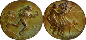Undated (1931) Hopi Prayer for Rain Medal. By Hermon A. MacNeil. Alexander-SOM 3.4. Bronze. Mint State.

74 mm x 70 mm, oval.

Estimate: $100.00