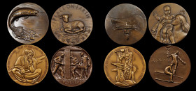Lot of (4) 1940s and 1950s Society of Medalists Medals. Bronze. Mint State.

Included are: 1944 Riggers and Riveters, by Mahonri Young, Alexander-SOM ...