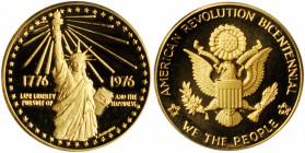 1976 National Bicentennial Medal. Third Size. Swoger-52ID. Gold. Proof.

23 mm. 12.84 grams, .900 fine, 11.56 grams AGW. Housed in the original wooden...