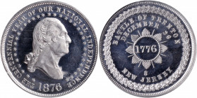 1876 U.S. Centennial Exposition. Lovett's "Eight Battles" Dollar, No. 8 -- Battle of Trenton. HK-113, Musante GW-891, Baker-447B. Rarity-5. White Meta...