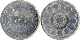"1776" (1962) Continental Dollar. Bowers Restrike. HK-854a. Rarity-3. White Metal. MS-66 (PCGS).

38 mm.

Estimate: $150.00
