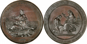1866 Captains Creighton, Low and Stouffer Life Saving Medal. By Anthony C. Paquet. Julian LS-11. Bronze. MS-64 BN (NGC).

80 mm.

Estimate: $400.00