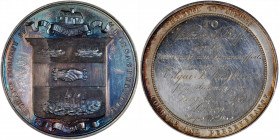 1859 Humane Society of Massachusetts Life Saving Medal. Julian LS-17, var. Silver. Mint State, Prooflike, Edge Bruise.

57.5 mm. 94.7 grams. This meda...