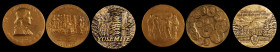 Lot of (3) Modern U.S. Mint Medals. Golden Bronze. Mint State.

76 mm. Included are: "1933" Benjamin Franklin Memorial, by John R. Sinnock, Greenslet ...