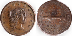 New York--Troy. Undated (1835) N. Starbuck & Son. HT-366, Low-156, W-NY-1740-10a. Rarity-5+. Copper. Plain Edge. VF-35 (PCGS).

28 mm.

Estimate: $400...